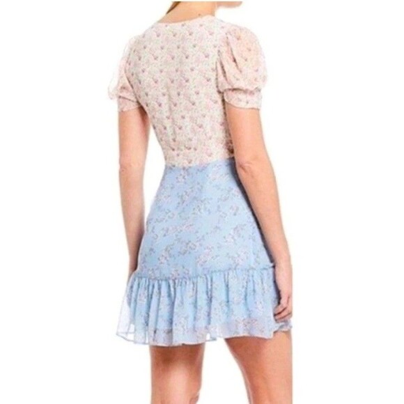 Shabby‎ Chic Floral Dress Medium Pink Blue LoveShackFancy Style Peasant Cottage - Picture 2 of 15